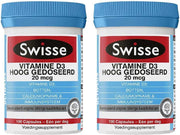2x Swisse Vitamine D3 Hoog Gedoseerd 100 capsules