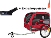 Hondenfietskar Original XLarge Rood + Extra koppelstuk voor 2e fiets
