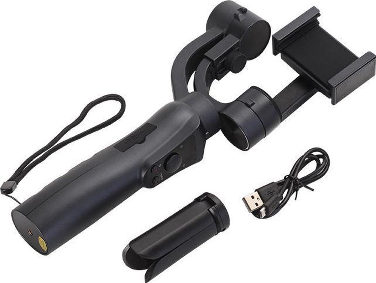 Lipa GM-S5 gimbal 325 graden 3 assen / Draaien om drie assen / 330 graden draaien / 12 uur speeltijd / Voor action cams en telefoons / Bluetooth