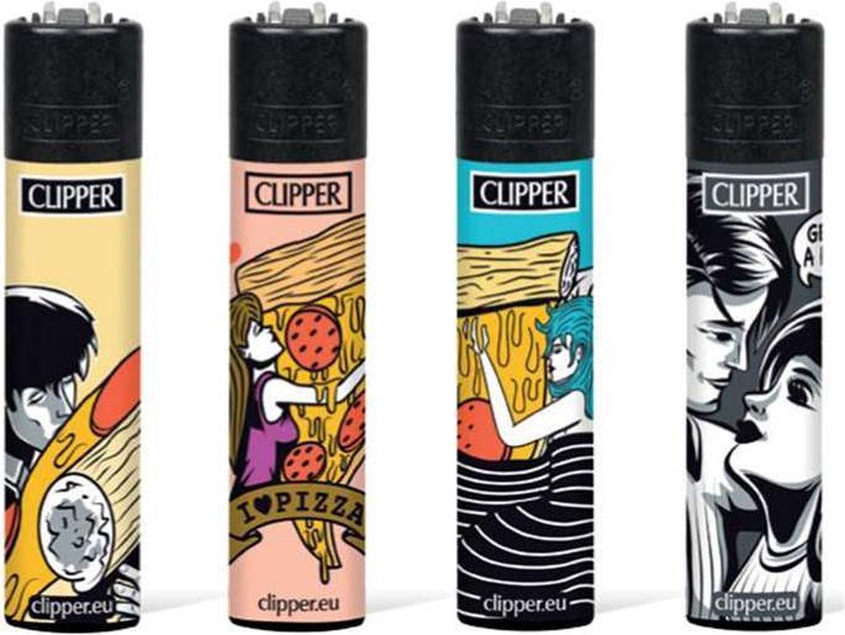 Clipper Aansteker - Pizza Lovers - 4 stuks