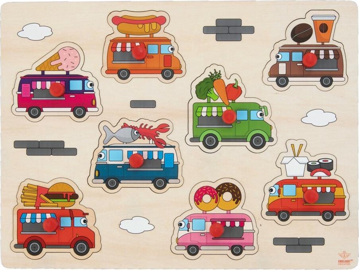 WOODEN PUZZLE FOOD TRUCK THEME - SMALL