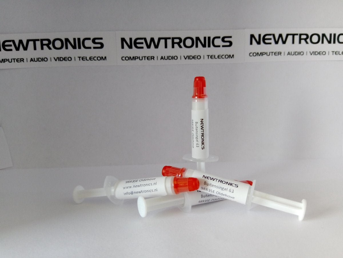 NEWTRONICS koelpasta voordeelpakket met 4x 1.0 gram spuit max. temp. 180°C voor computer en elektronica