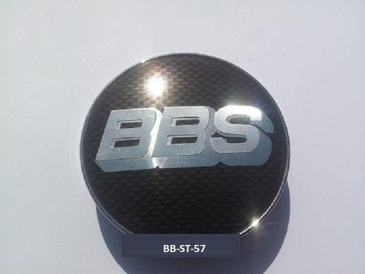 Set van 4 BBS stickers 57mm - Naafdoppen -Naafkappen - Velgen - Winterbanden - Velg - All season banden - Ontvochtiger - Ruitenkrabber - Vorst - Regen - stickers - logo - embleem