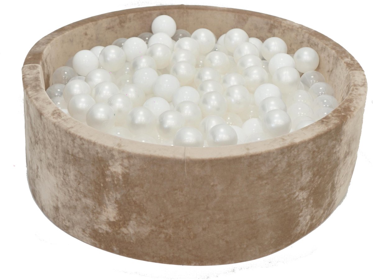 Velvet Ballenbak Goud 90x40 met 250 ballen Wit