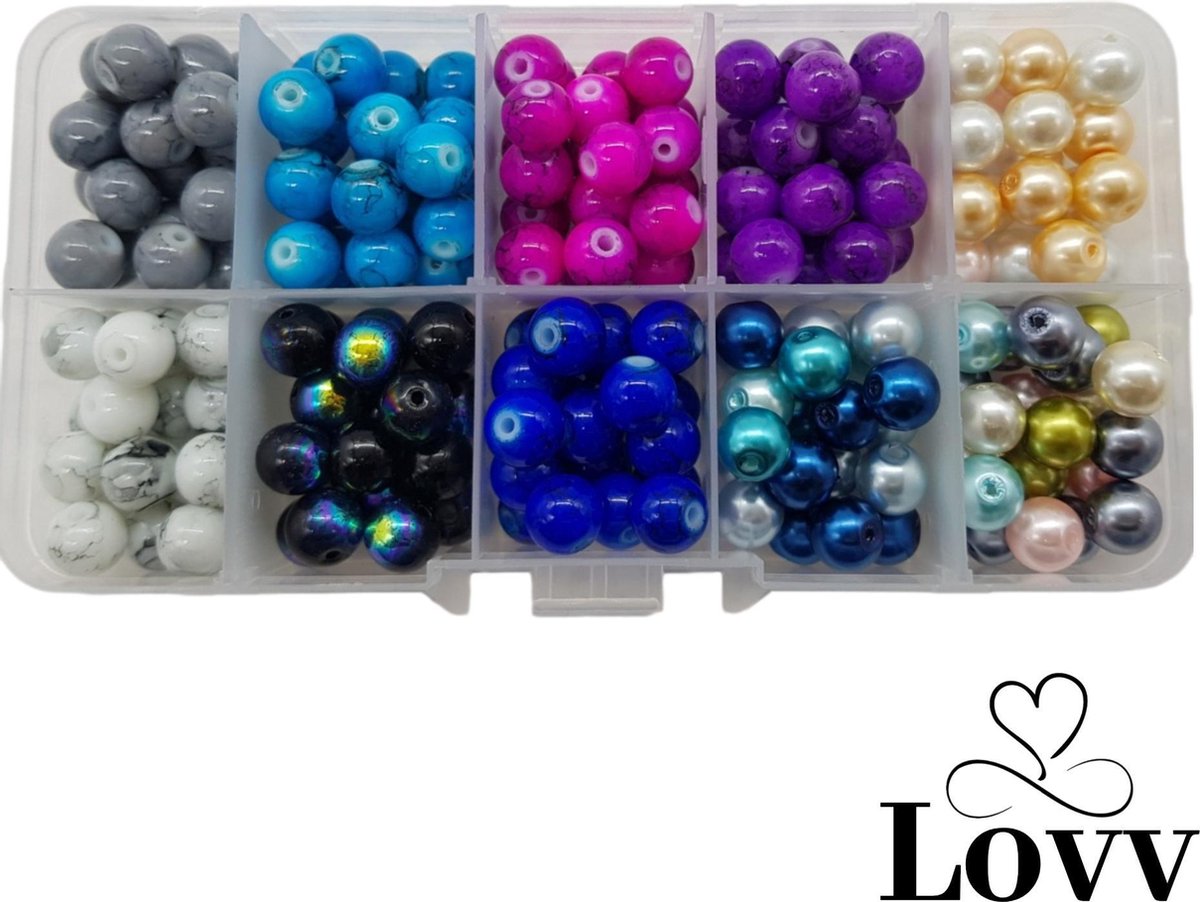 Kralen -Sieraden Maken-200 Glaskralen-8mm