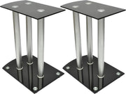 vidaXL Speaker standaard Vocal set van 2 zwart glas