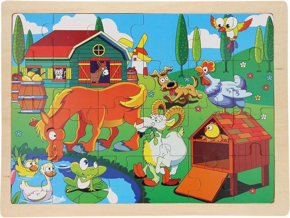 Houten Puzzel - Op de Boerderij