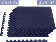 Meisterhome ® geluidsdempende sport EVA puzzelmat set - Waterdichte fitness mat met mooie afgewerkte randen - Zachte yogamat – Easy installeren/schoonmaken - Fitnessruimte/meditatie - Warmte isolerend - 60 x 60 x 1