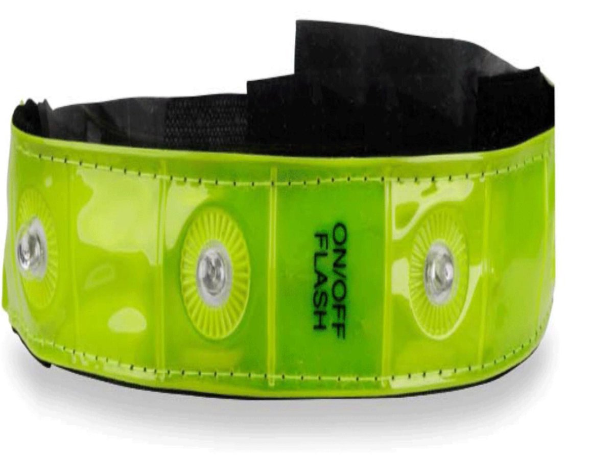 2-Pack Waterdichte Lichtgevende LED Veiligheidsbanden- refelecterend - 2 Stuks – Geel -| Knipperend of Brandend Licht Voor Arm en Been | Klittenband Armband en Beenband | Knipperende Hardloopband | Veilig Hardlopen Band