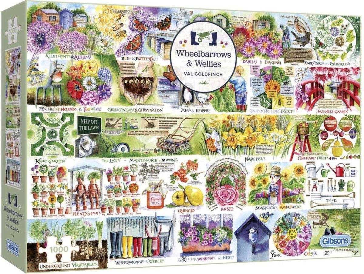 Gibsons puzzel Wheelbarrows & Wellies - 1000 stukjes