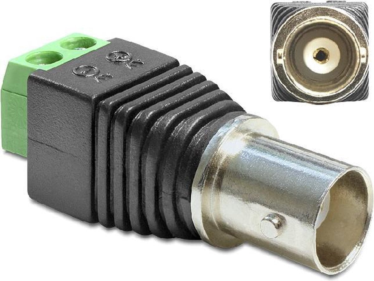 Delock - Adapter BNC Buchse - Terminalblock 2 Pin
