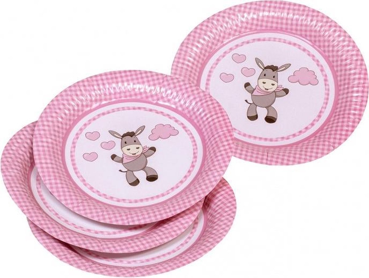 Tib Bordjes Donkey Meisjes 23 Cm Karton Roze 8 Stuks