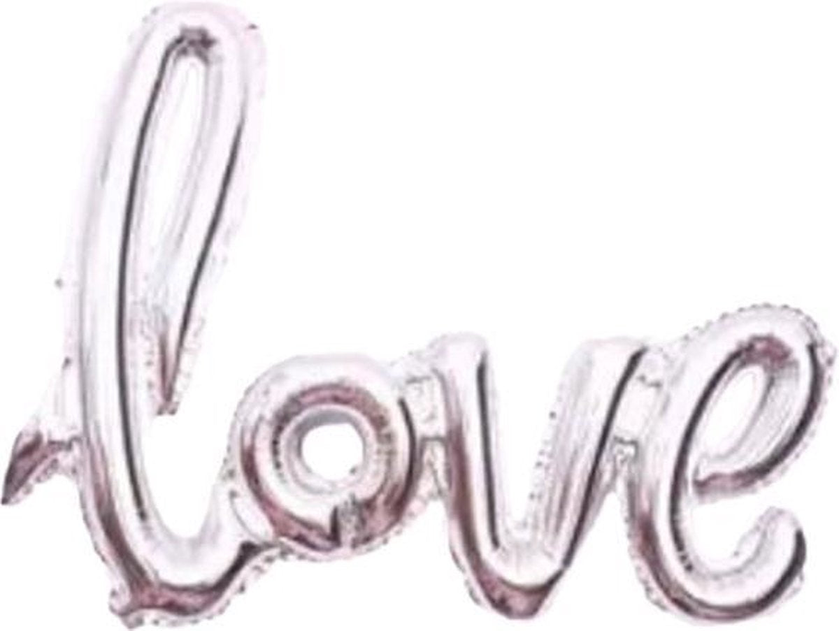Folie ballon zilver als tekst love 108*65.5 cm