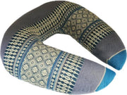 Thais kussen – Nekkussen – Ondersteuningskussen – Reis kussen - Croissant kussen - Blauw en Grijs
