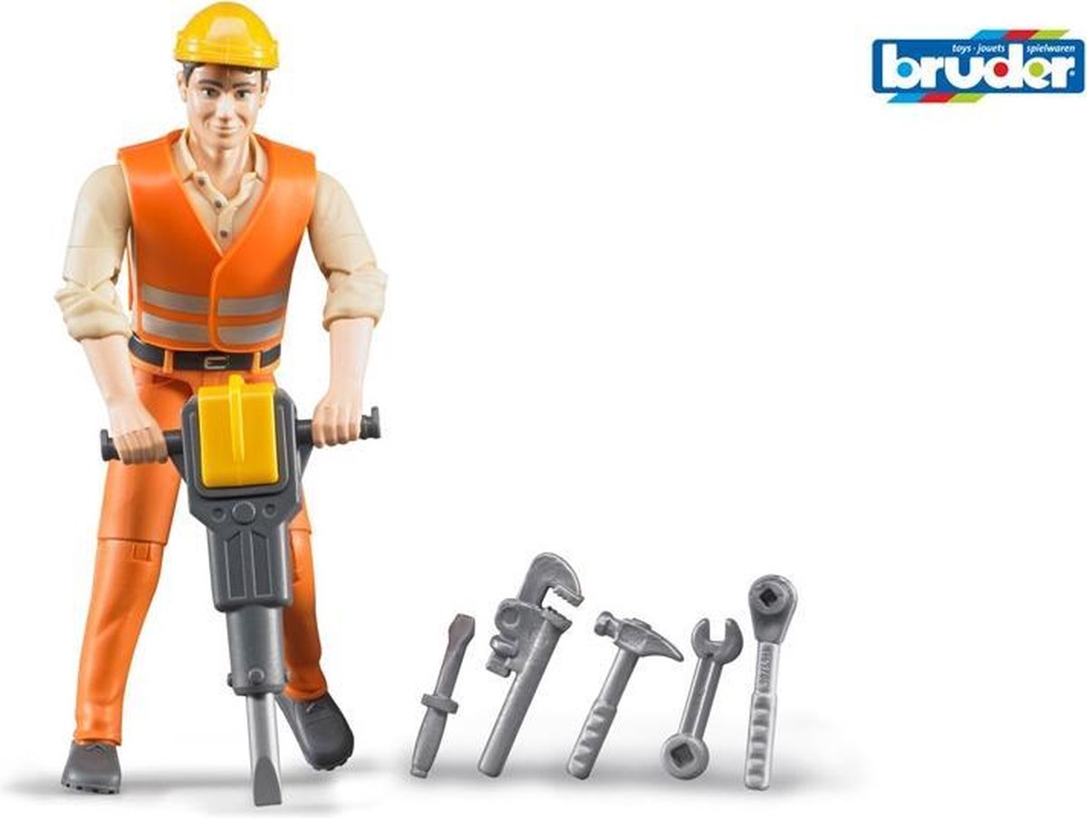 Bruder Bouwvakker met Accessoires - Speelfiguur
