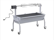 ZILVEREN STIJL Houtskoolbarbecue - Rotisserie - XXL spit