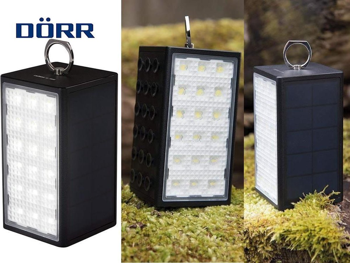 Dorr Solar Powerbank with LED light - 10600 black