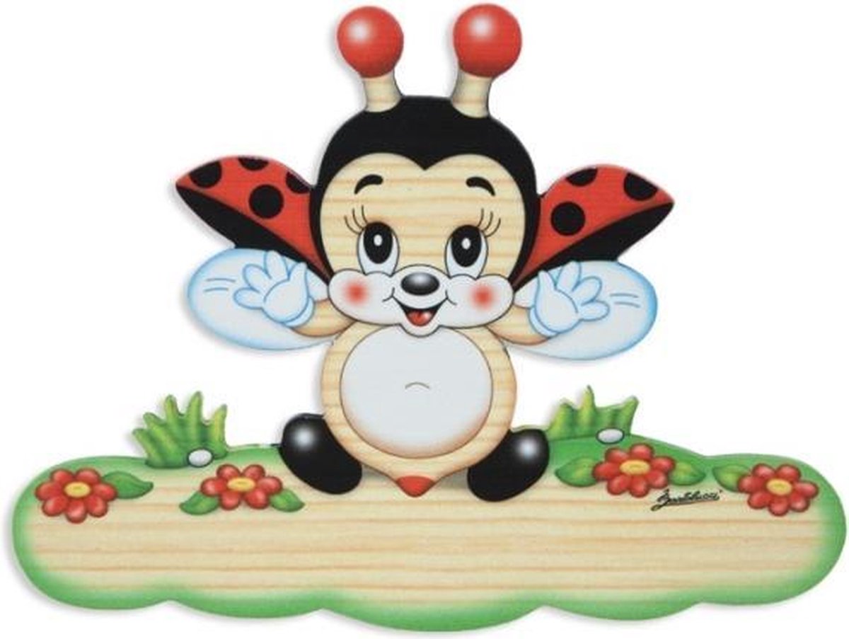 Magneetbord lieveheersbeestje van hout 18