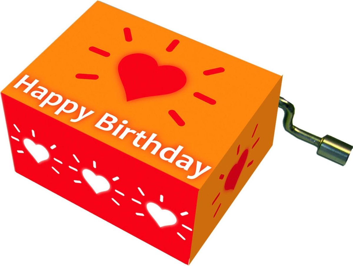 Fridolin Muziekdoosje: '' happy birthday'' stralend hartje