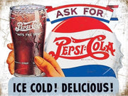 Retro muurplaatje Pepsi Cola Ice Cold 30 x 40 cm