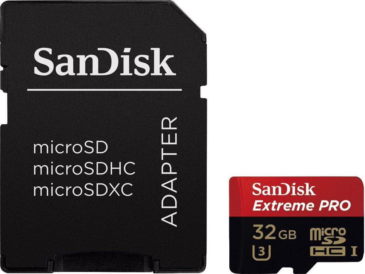 Sandisk Extreme PRO Micro SD kaart 32 GB + Adapter