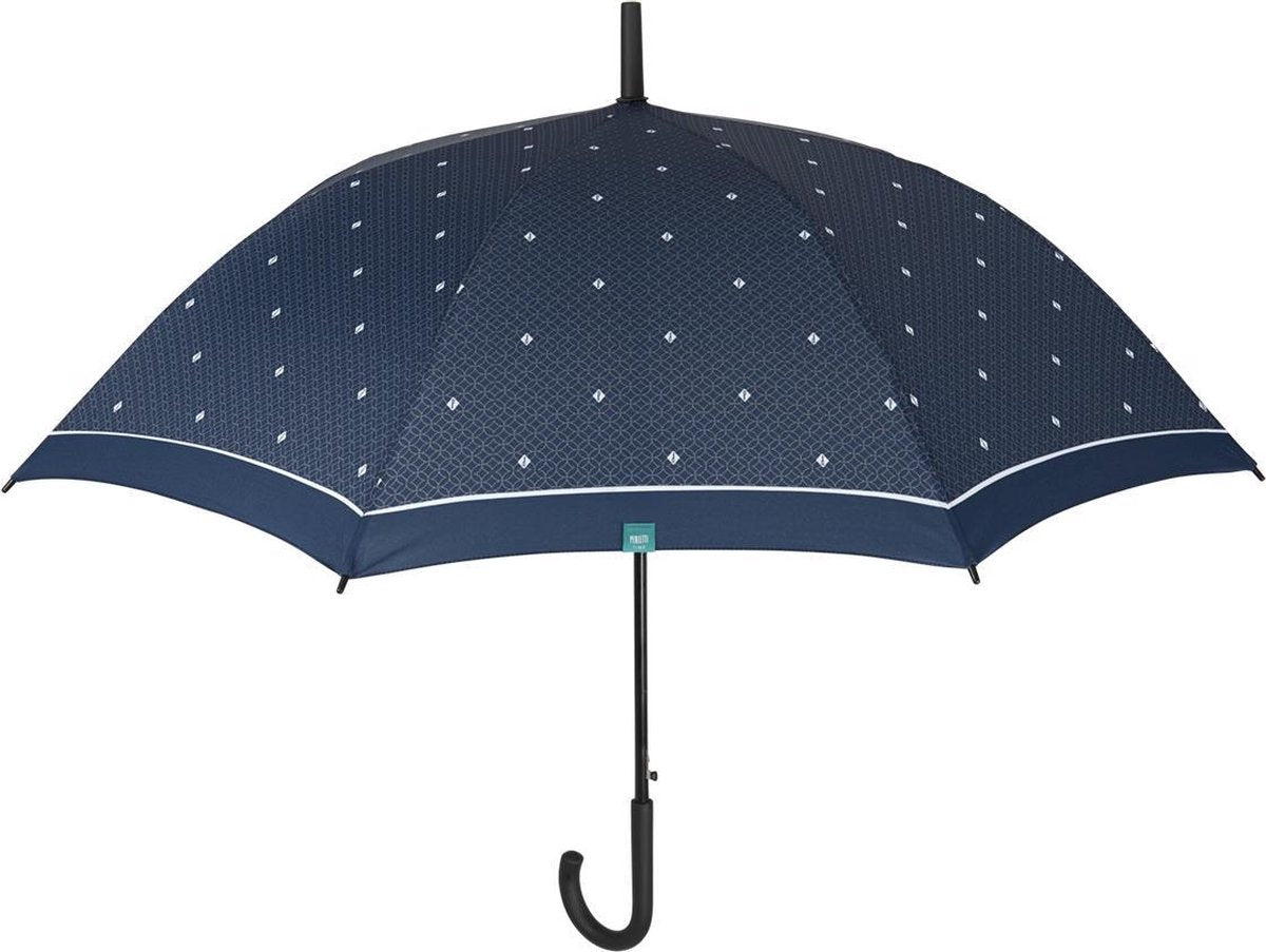 Perletti Golfparaplu Geometrisch Automatisch 116 Cm Fiberglas Blauw