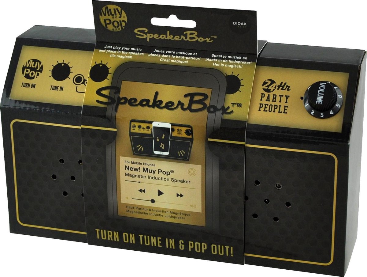 MUY POP SPEAKERBOX - AMP BLACK OPLAADBAAR
