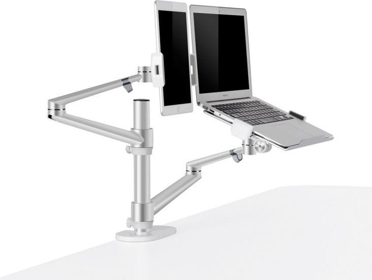Monitor arm geschikt voor monitor/laptop/tablet- Monitorbeugel- Zilver