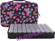 Luxe Sorteerkoffer "Multiplaza" met 60 potjes PAARS met vlinders design - diamond painting - hobby - opbergkoffer- opberg - organizer - knutselen - creatief - kralen