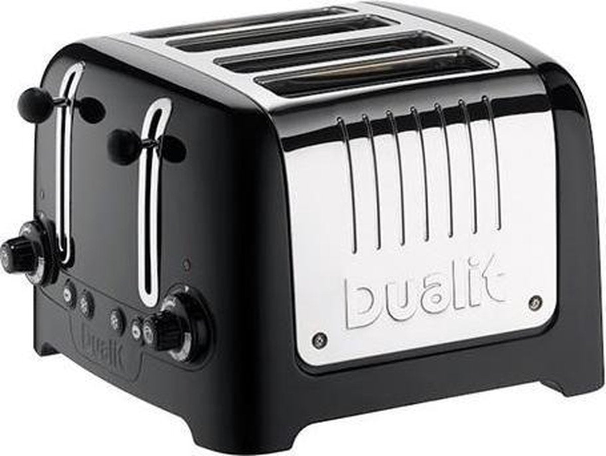 Dualit Broodrooster Lite - Zwart - 4 Sleuven - RVS