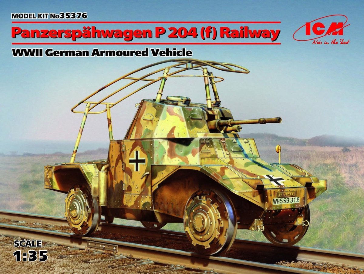 1:35 ICM 35376 Panzerspähwagen P204(f) Railway