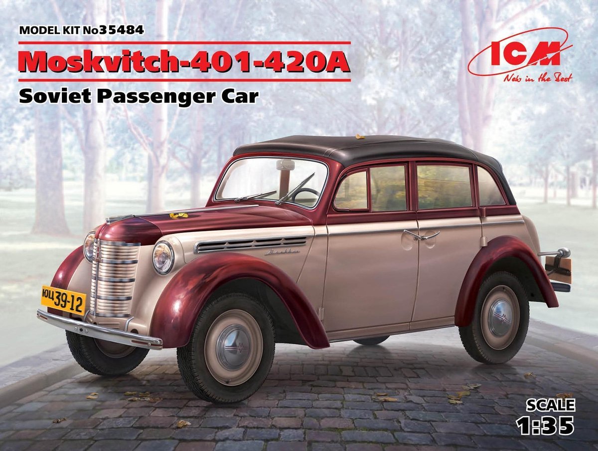 1:35 ICM 35484 Moskvitch 401 420A Soviet Passenger car  Plastic kit