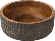 J-Line Kom Mango Hout Bruin/Zwart Large