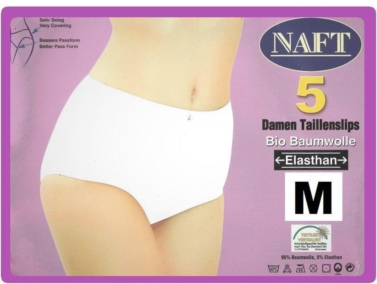 katoenen damesslips (5pack) wit maat M