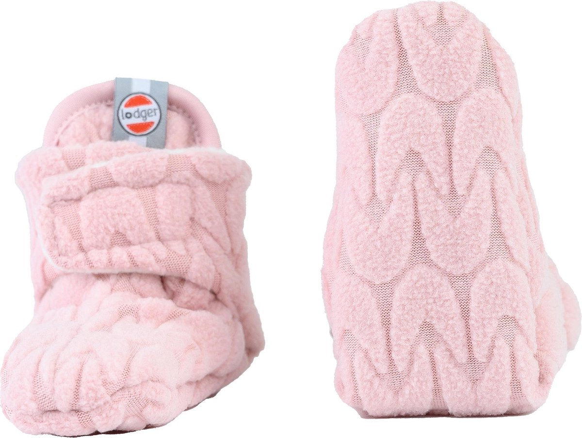 Lodger Slofjes Baby maat 16 - Slipper Empire - 2-Laags Fleece - Meisje - 3-6 maanden - Klittenbandsluiting - Roze