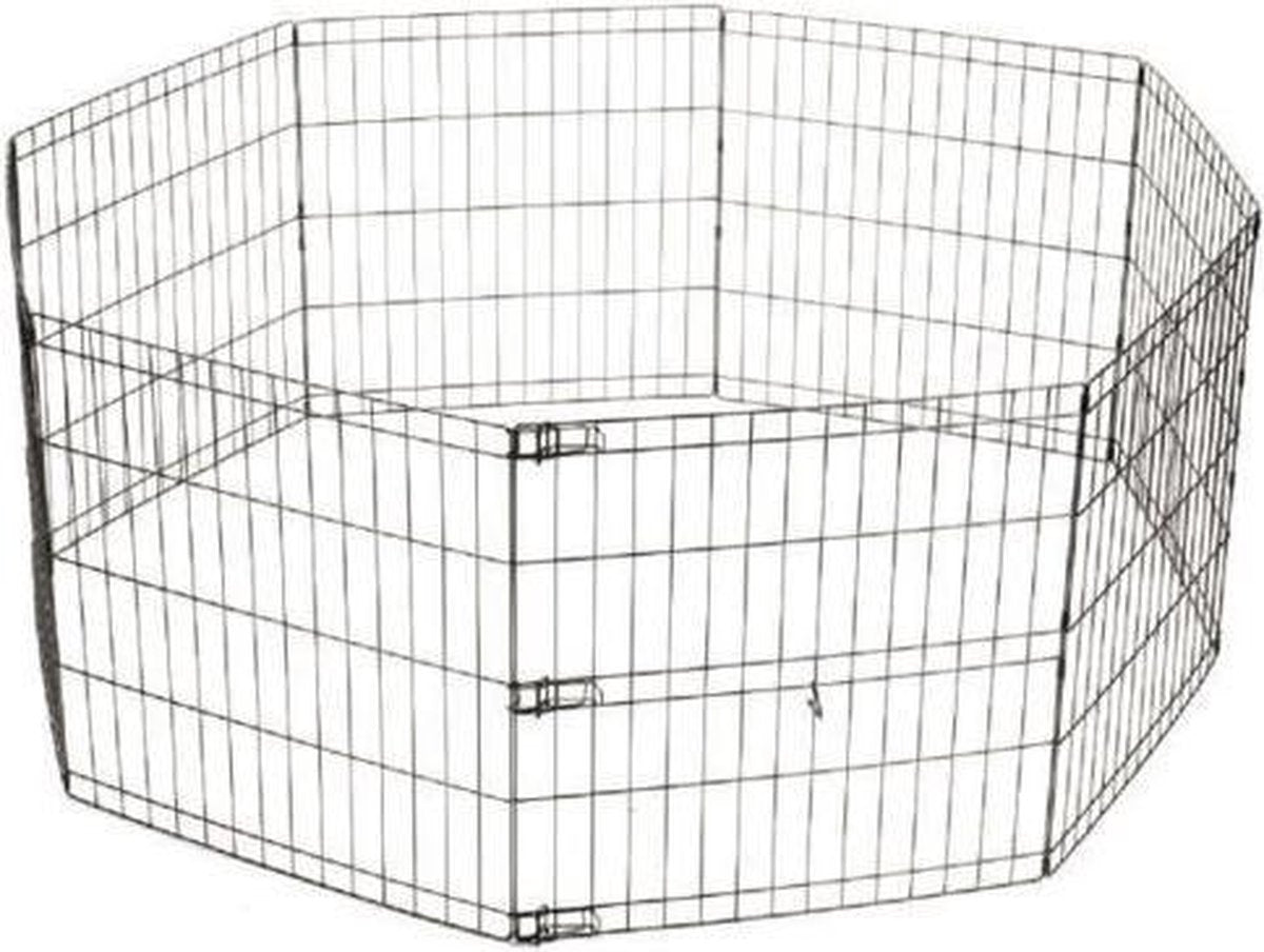 M-pets Puppyren 62 X 66 Cm Opvouwbaar Staal Zwart