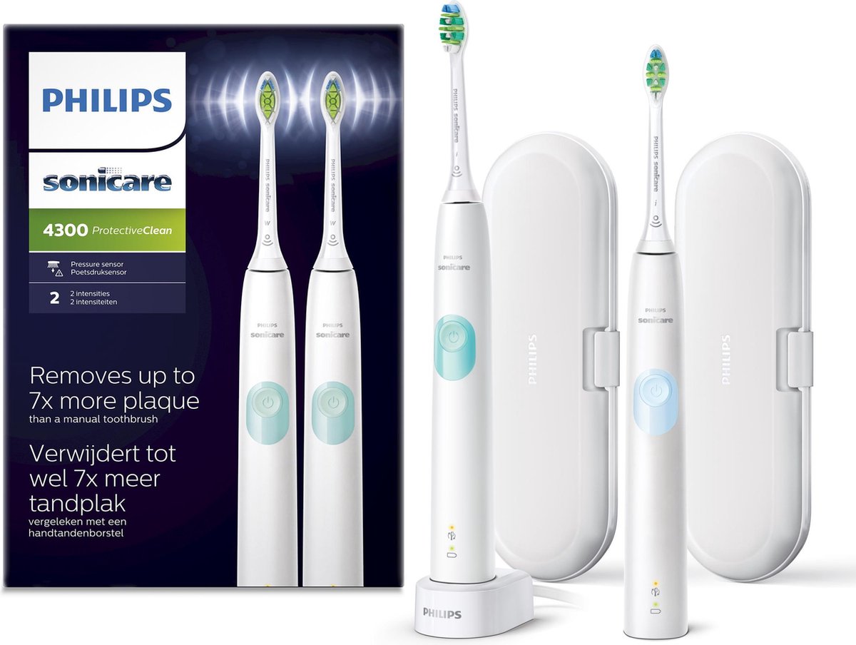 Philips Sonicare ProtectiveClean 4300 HX6809/35 Duo - Elektrische tandenborstel - Wit