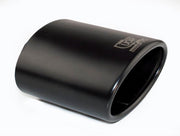 Ulter Sport Uitlaatsierstuk - Ovaal 120x80mm Schuin - Lengte 120mm - Montage 50-65mm - Zwart RVS