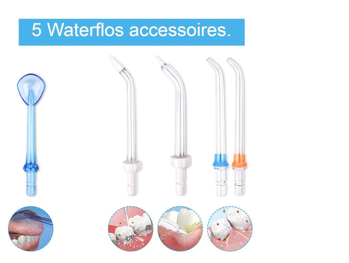 DailyFox - 5 Opzetstukjes voor Waterflosser PRO V500 -