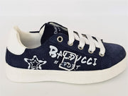 Balducci jongens sneaker laag - donkerblauw - witte print - maat 24