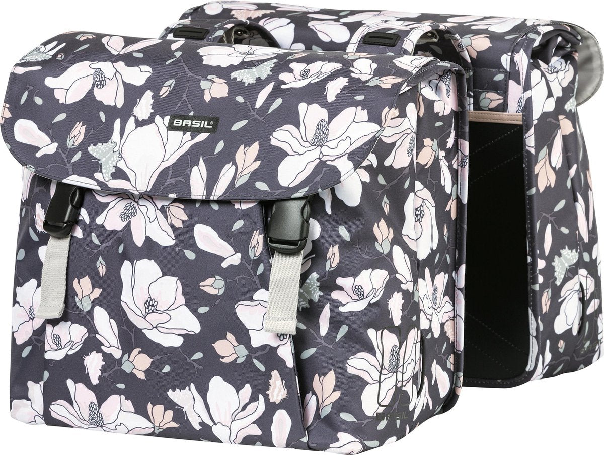 Basil Magnolia Dubbele fietstas - Donkerblauw - 35 Liter