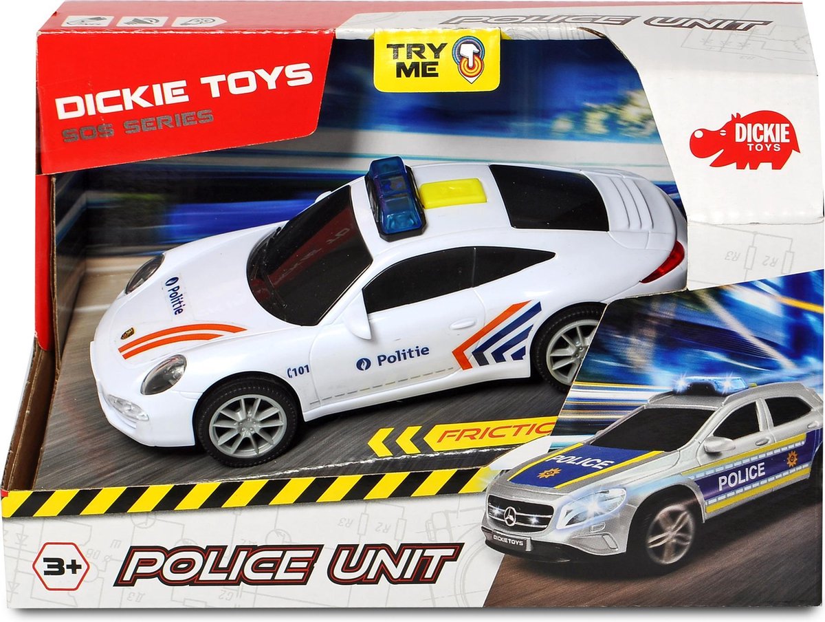 Dickie Politiewagen - Belgische versie - Porsche - 15 cm - Speelgoedvoertuig