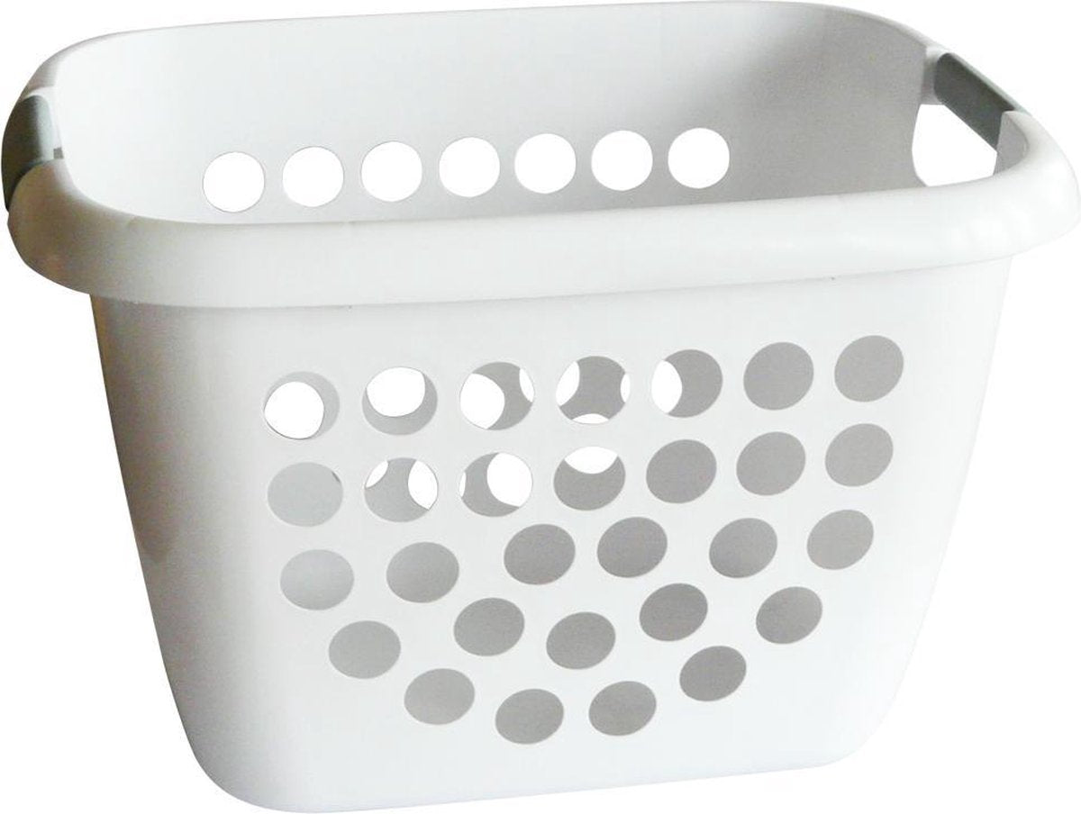 LaundrySpecialist® Praktische wasmand 45x33 cm – ca. 35l inhoud - Wit