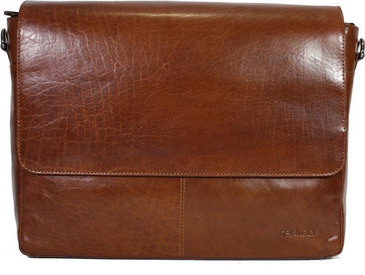 Werktas A4 cognac laptop messenger bag Leder