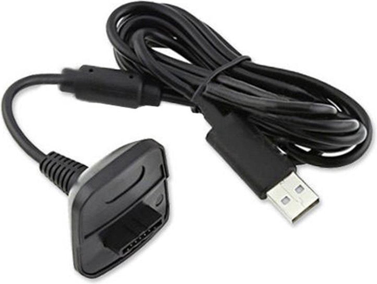 Zwart - 2 in 1 Oplaadkabel voor Xbox 360 Wireless Controller