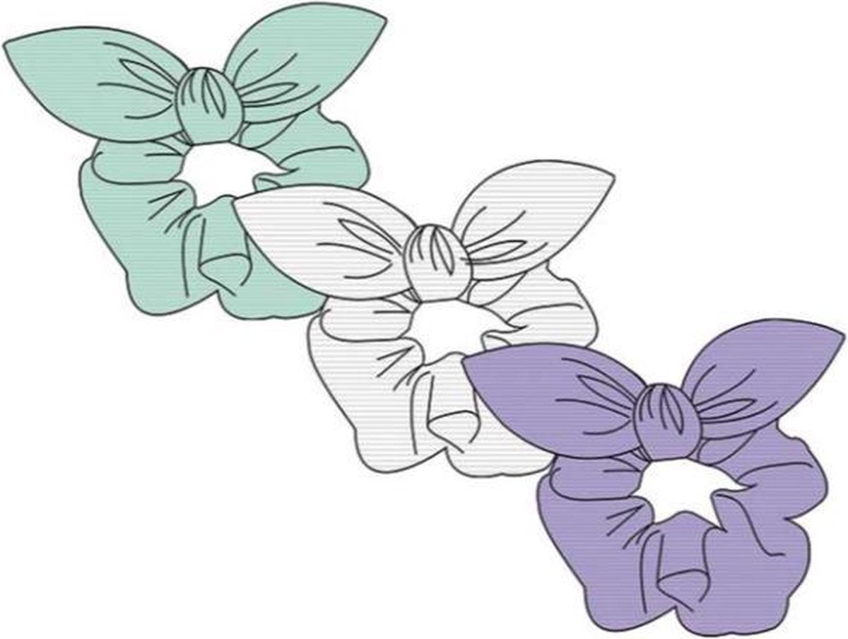 Sarlini Haarelastiek Scrunchies Plisé Lila | 3 stuks