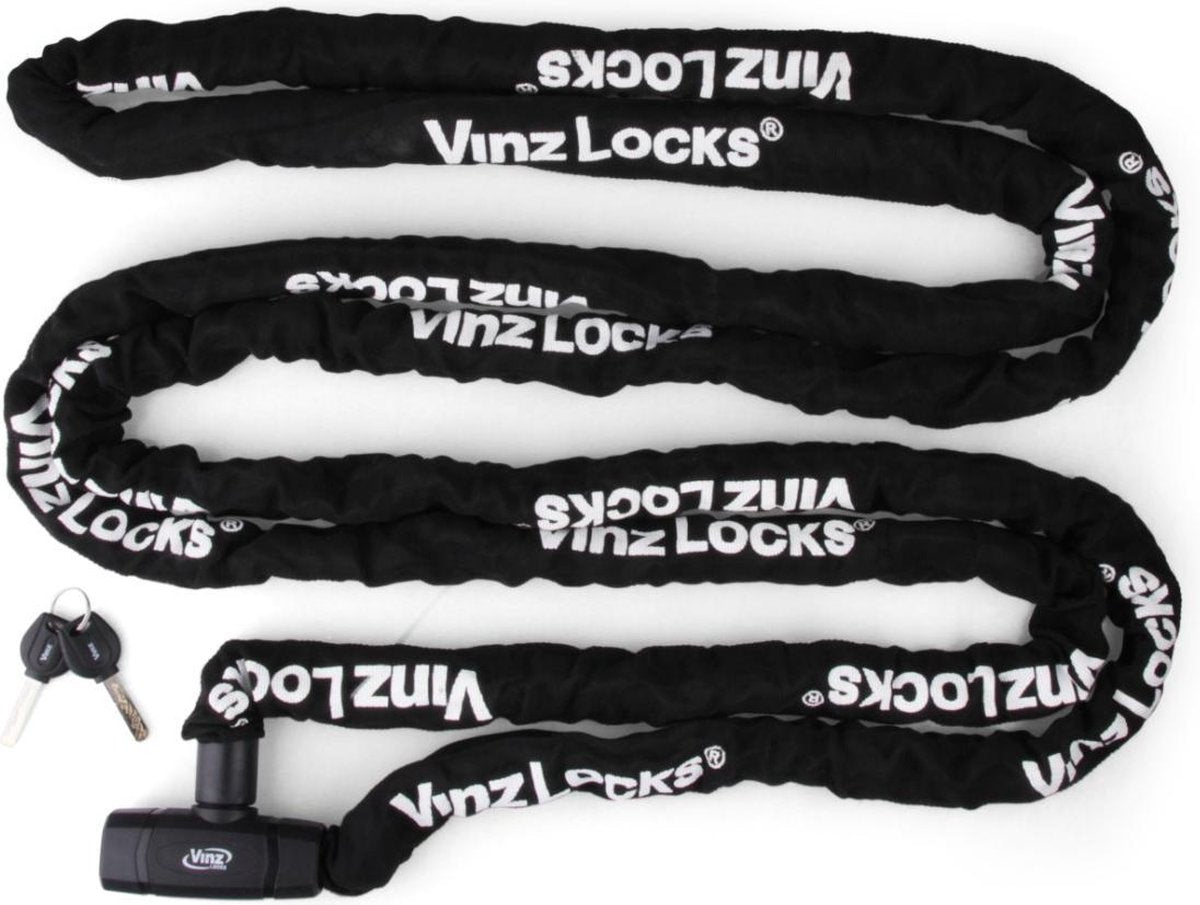 Vinz Olympus Lang Kettingslot / Fietsslot / Bootslot met Vaste Kop 8mm - 500cm / 5 meter