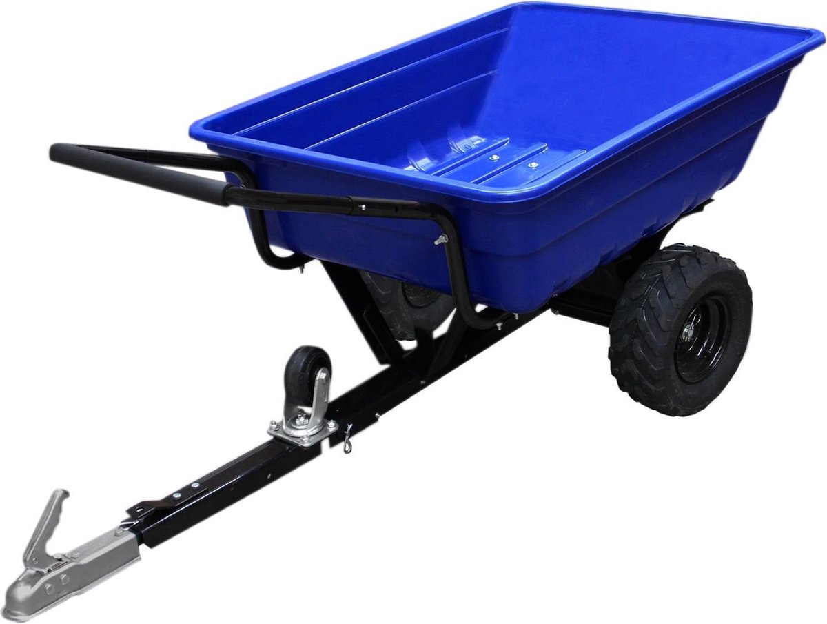 T-Mech ATV Aanhangwagen met Off Road Wielen - GRATIS paar tuinhandschoenen - 295 lg draagvermogen - kiep functie - Eenvoudig te laden en te lossen