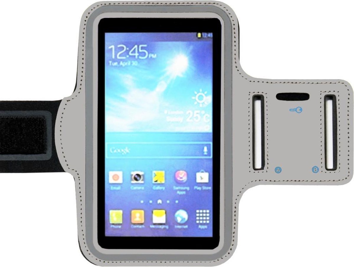 ADEL Sportarmband 4.7 Inch Microfiber Hoesje voor Samsung Galaxy A40 - Grijs