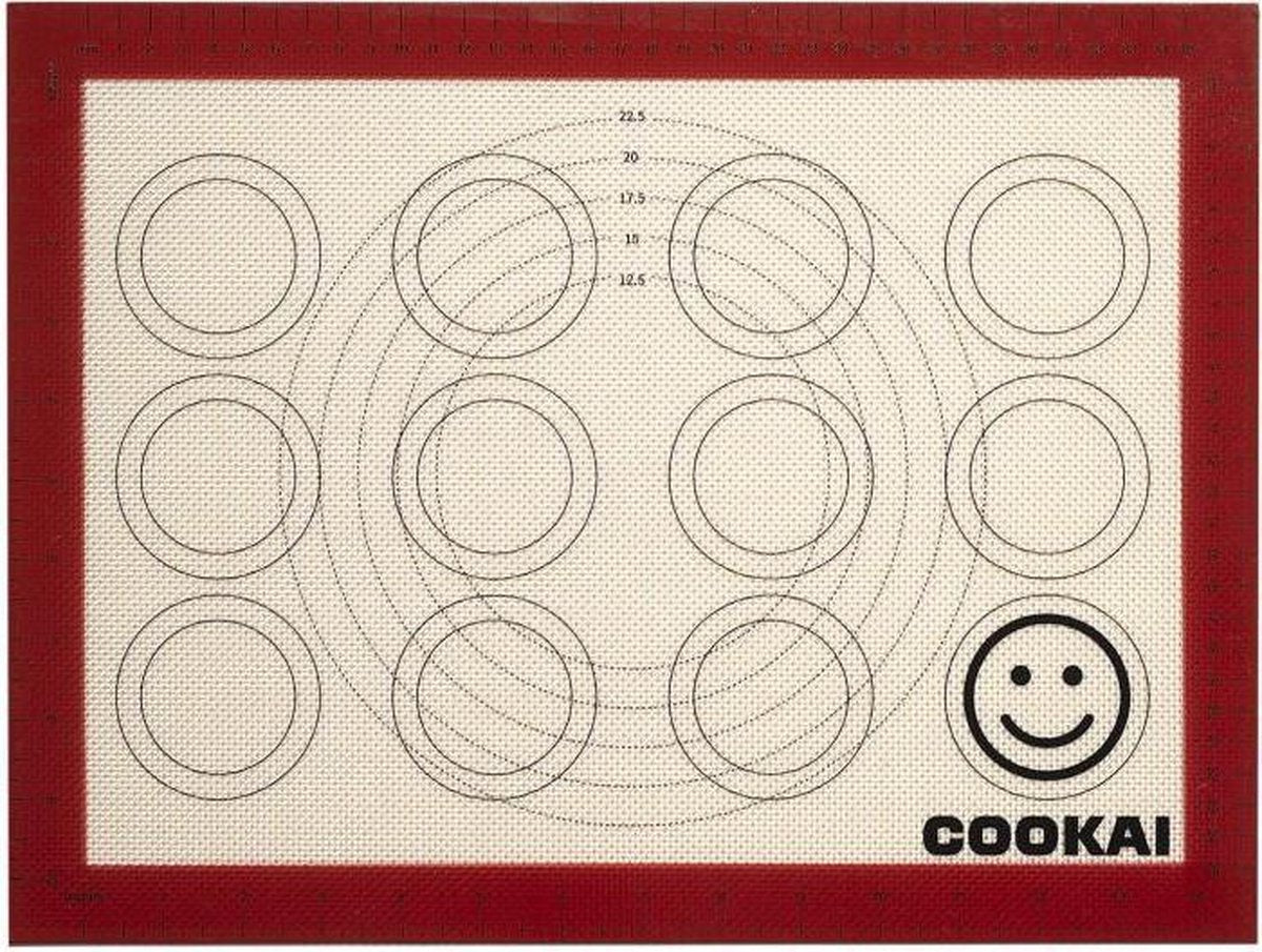 Cookai Bakmat 40 Cm Siliconen Beige/Rood